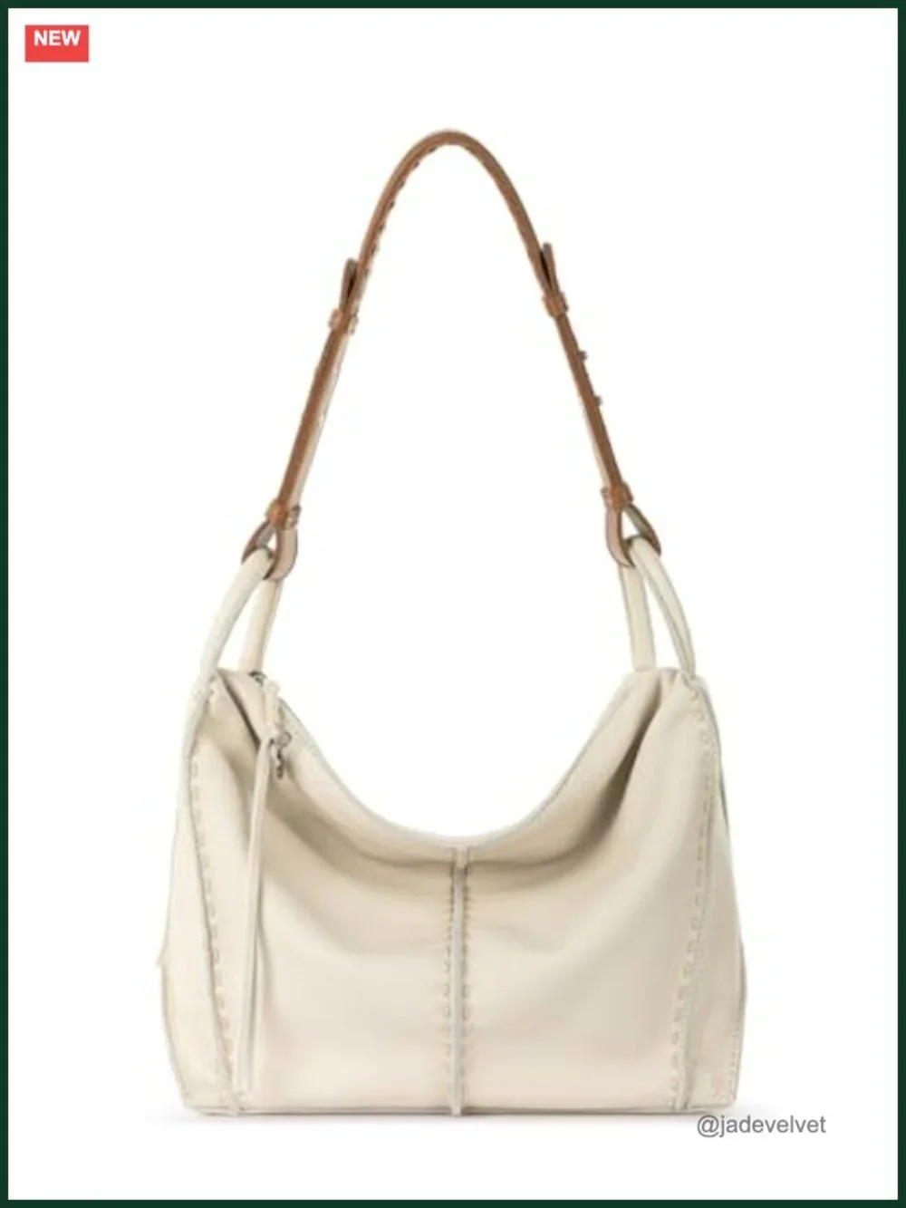 Large Hobo Purse - Premium Cowhide Leather Handbag with Zipper Pocket